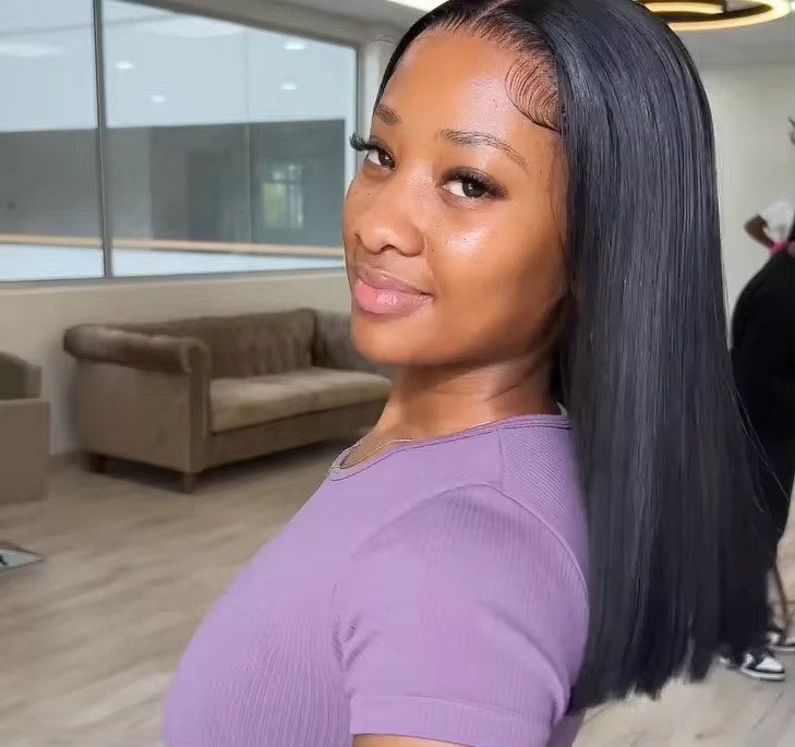 Bone Straight 4x4 HD Lace Wig – Double Drawn, Glueless, Pre-Plucked.