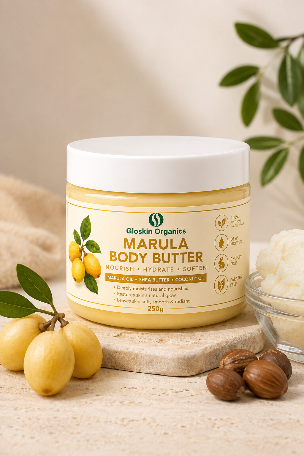 Marula Body Butter – Deeply Nourishing & Moisturising Body Cream | 250g