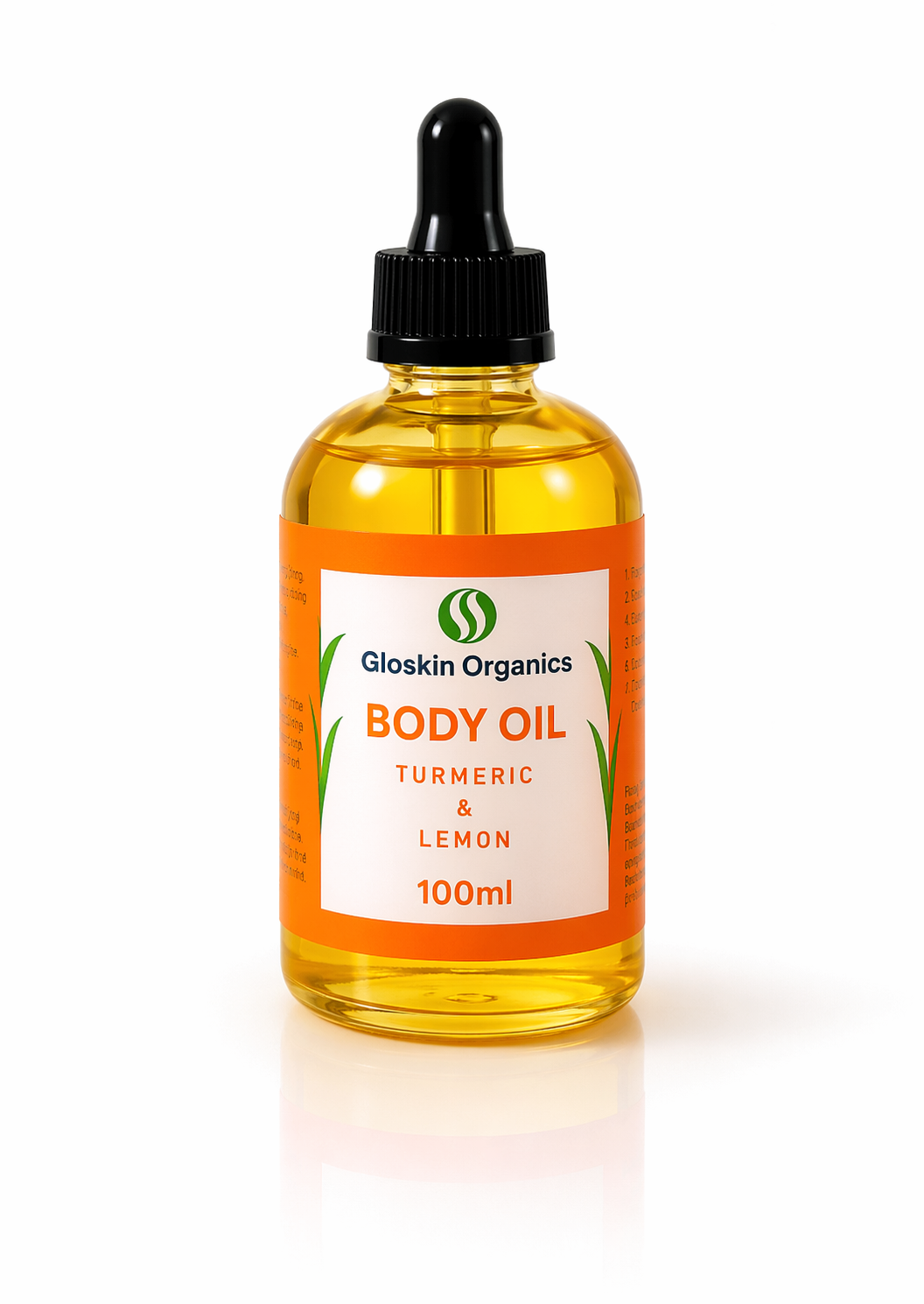 Gloskin Organics Turmeric & Lemon Body Oil – Hydrating Glow Oil for Radiant Skin (100ml, South Africa)