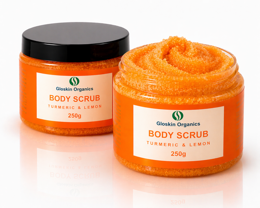 Gloskin Organics Turmeric & Lemon Body Scrub – 2 Pack Bundle (Made in South Africa)