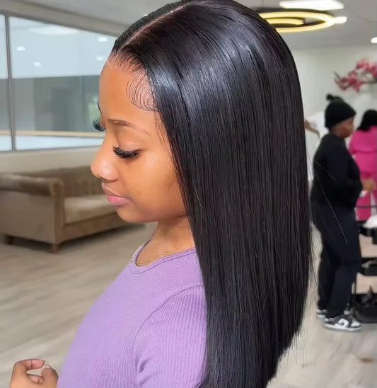 Bone Straight 4x4 HD Lace Wig – Double Drawn, Glueless, Pre-Plucked.