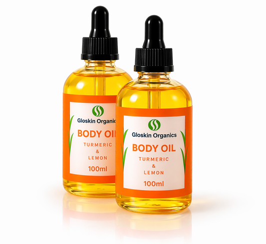 Gloskin Organics Turmeric & Lemon Body Oil (2 x 100ml) – Glow Boosting Hydrating Oil