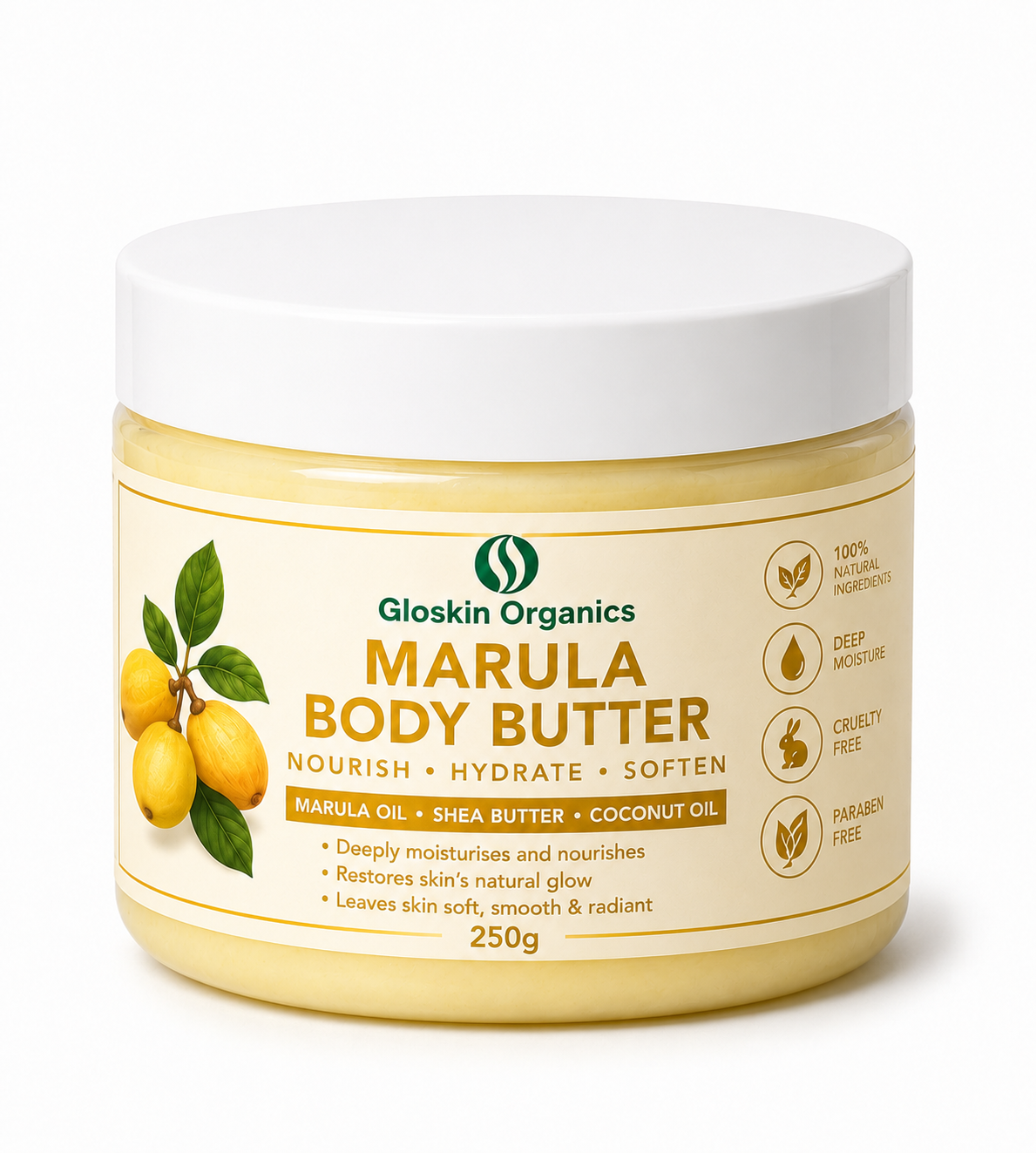 Marula Body Butter – Deeply Nourishing & Moisturising Body Cream | 250g