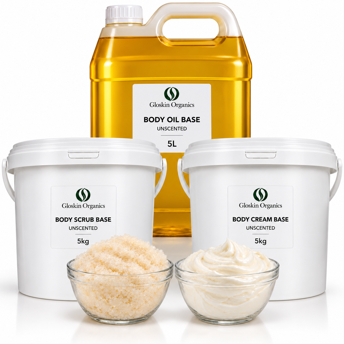 5kg Body Cream Base + 5kg Body Scrub Base + 5L Body Oil Base | DIY Skincare Making Combo