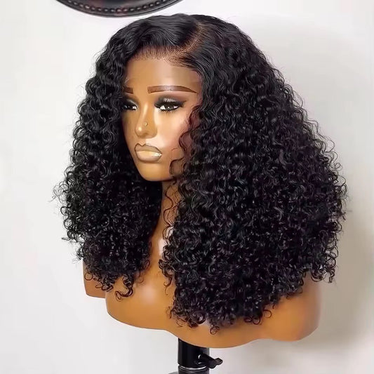 Jerry Curly Lace Frontal Wig – 13x4 HD Lace, Density, Virgin Indian Human Hair