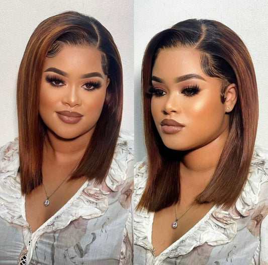 Short Straight Bob Wig – 13x4 HD Lace Frontal, Glueless, Brazilian & Vietnamese Human Hair