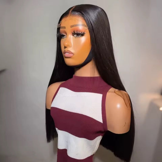 Bone Straight 4x4 HD Lace Wig – Double Drawn, Glueless, Pre-Plucked.