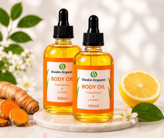 Gloskin Organics Turmeric & Lemon Body Oil (2 x 100ml) – Glow Boosting Hydrating Oil
