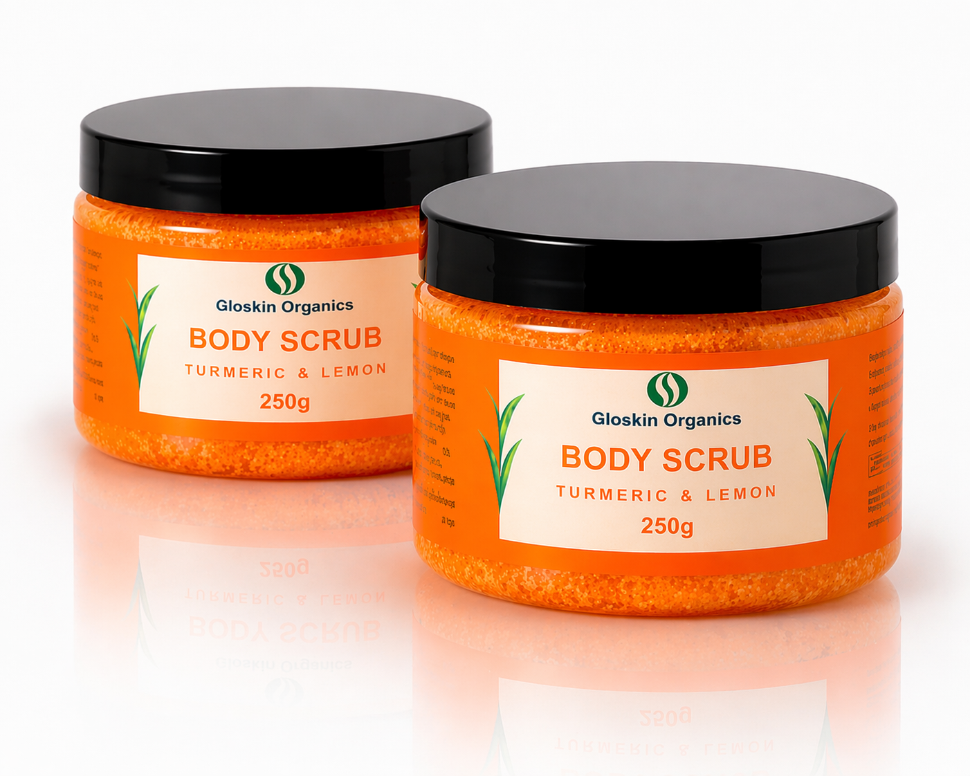 Gloskin Organics Turmeric & Lemon Body Scrub – 2 Pack Bundle (Made in South Africa)